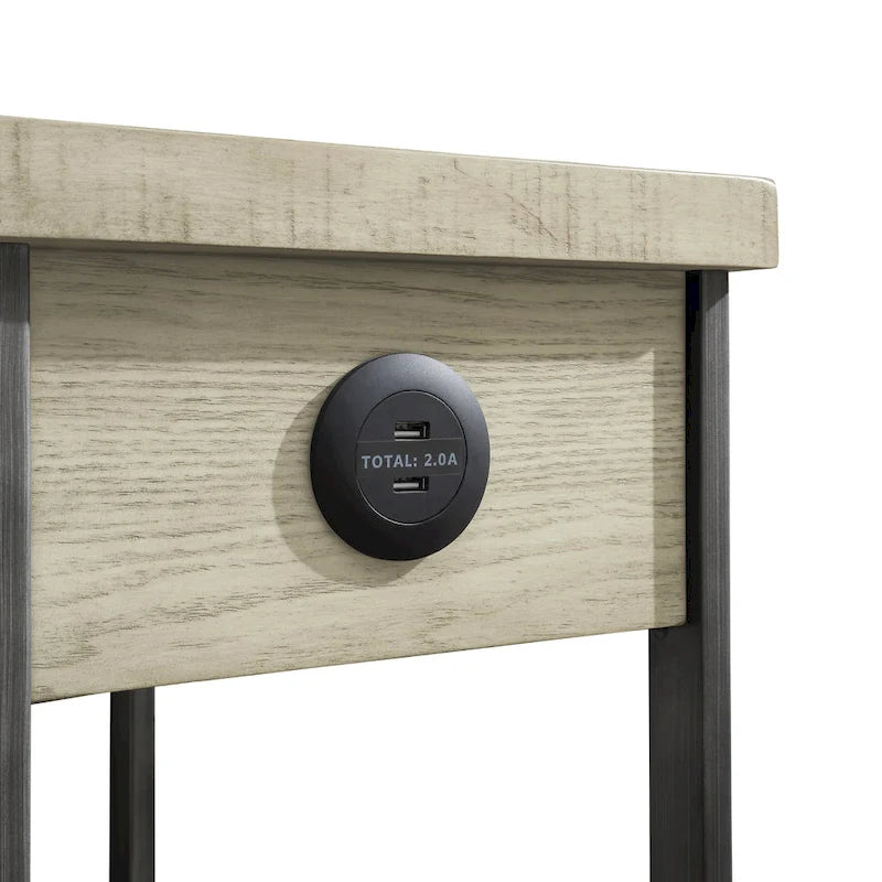 Table d'appoint rustique Mingard en bois de 50 cm avec 1 étagère et 1 tiroir par Furniture of America