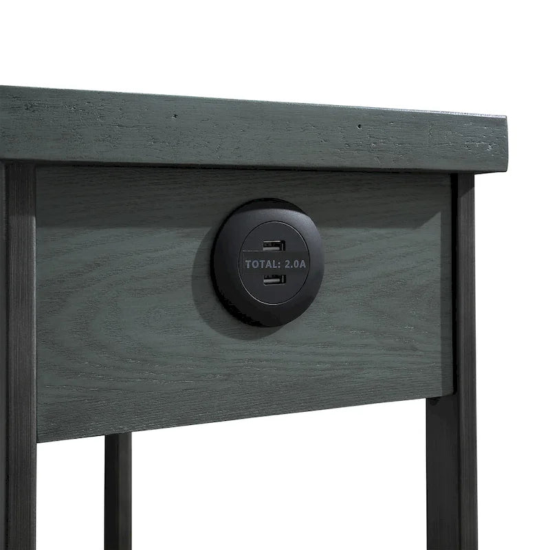 Table d'appoint rustique Mingard en bois de 50 cm avec 1 étagère et 1 tiroir par Furniture of America
