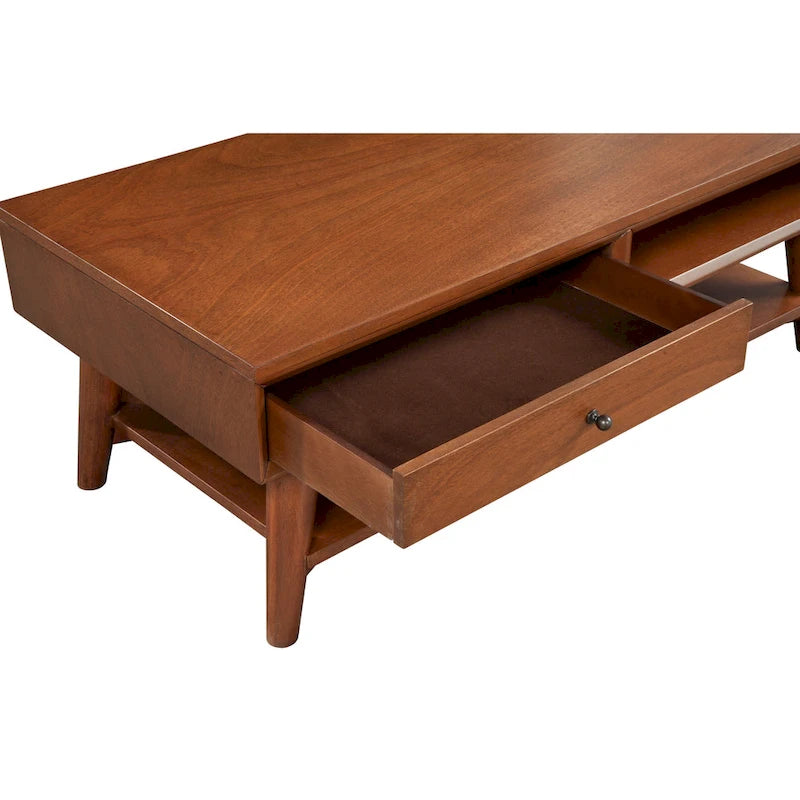 Table basse Flynn Mid Century Modern à 1 tiroir par Alpine Furniture