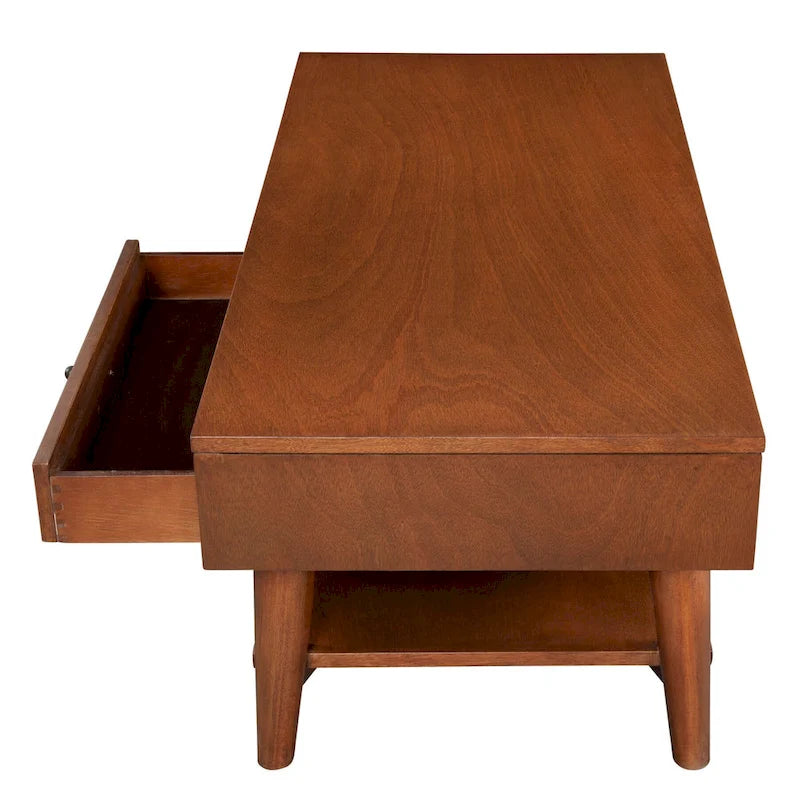Table basse Flynn Mid Century Modern à 1 tiroir par Alpine Furniture