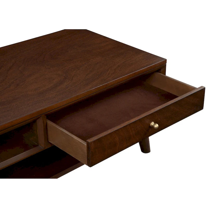 Table basse Flynn Mid Century Modern à 1 tiroir par Alpine Furniture