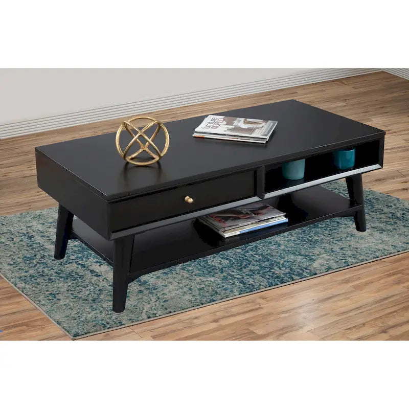 Table basse Flynn Mid Century Modern à 1 tiroir par Alpine Furniture