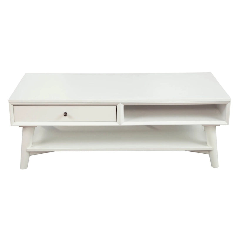 Table basse Flynn Mid Century Modern à 1 tiroir par Alpine Furniture