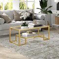 Table basse contemporaine en métal et verre Artemis
