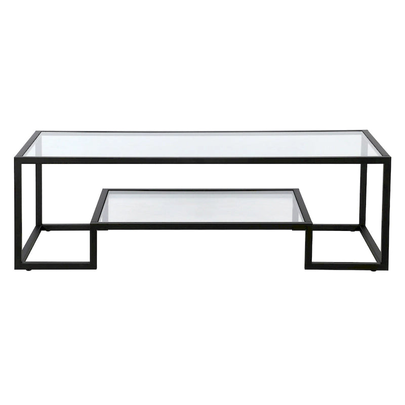 Table basse contemporaine en métal et verre Artemis