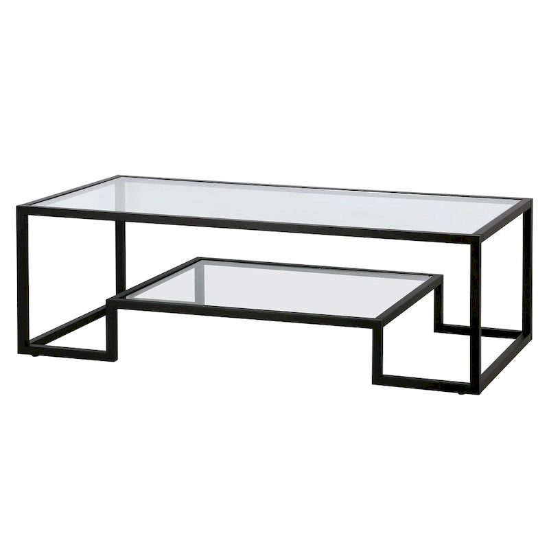 Table basse contemporaine en métal et verre Artemis