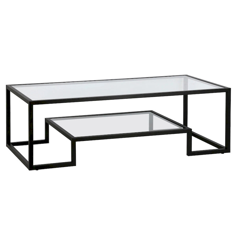 Table basse contemporaine en métal et verre Artemis