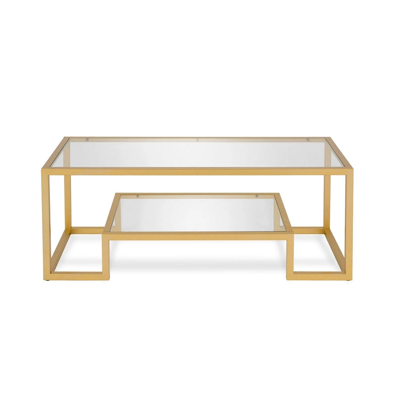 Table basse contemporaine en métal et verre Artemis