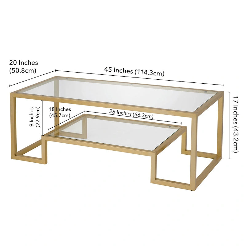 Table basse contemporaine en métal et verre Artemis
