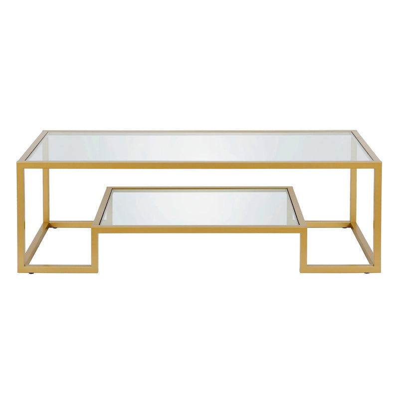 Table basse contemporaine en métal et verre Artemis