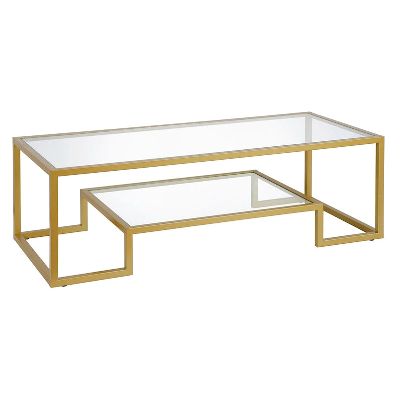 Table basse contemporaine en métal et verre Artemis