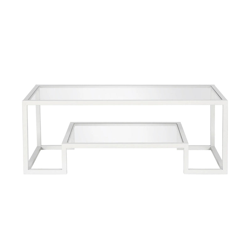 Table basse contemporaine en métal et verre Artemis