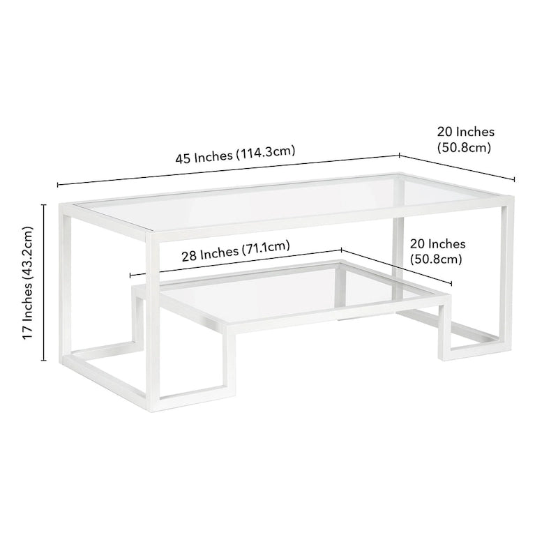 Table basse contemporaine en métal et verre Artemis