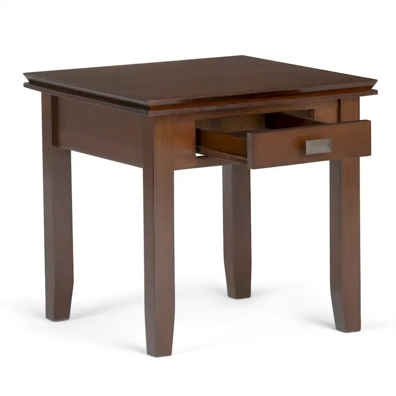 WYNDENHALL Stratford Table d'appoint carrée de style transitoire en BOIS MASSIF de 21 po de largeur