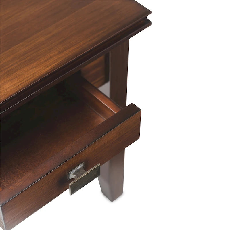 WYNDENHALL Stratford Table d'appoint carrée de style transitoire en BOIS MASSIF de 21 po de largeur
