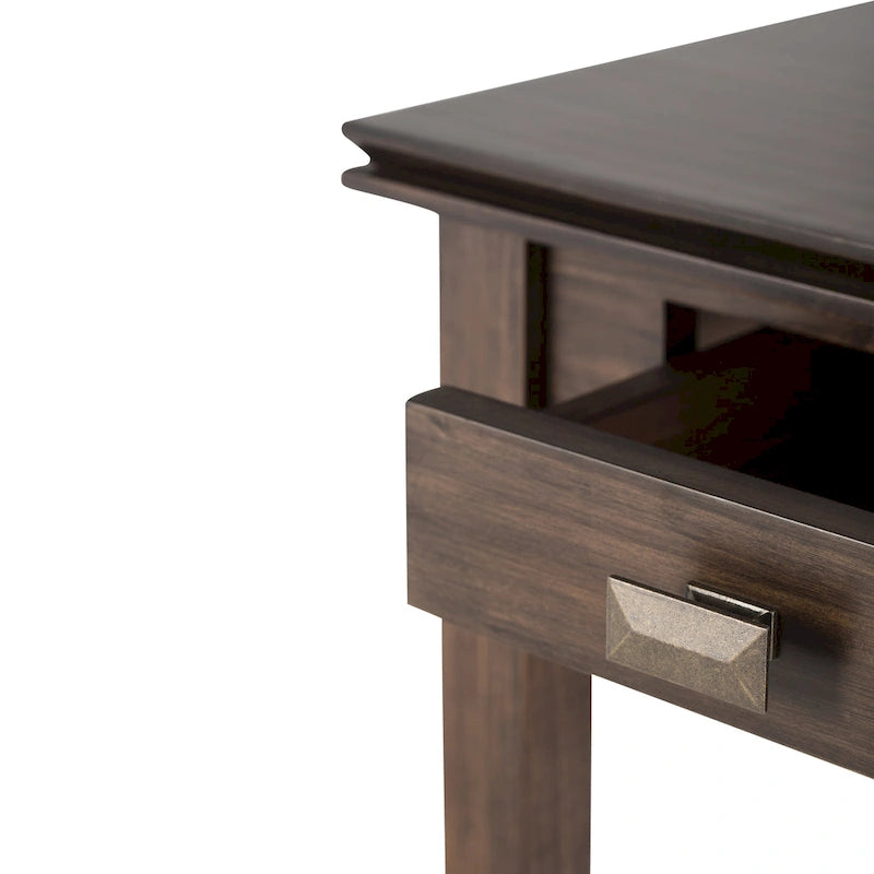 WYNDENHALL Stratford Table d'appoint carrée de style transitoire en BOIS MASSIF de 21 po de largeur