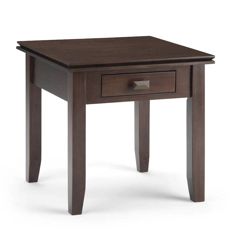 WYNDENHALL Stratford Table d'appoint carrée de style transitoire en BOIS MASSIF de 21 po de largeur