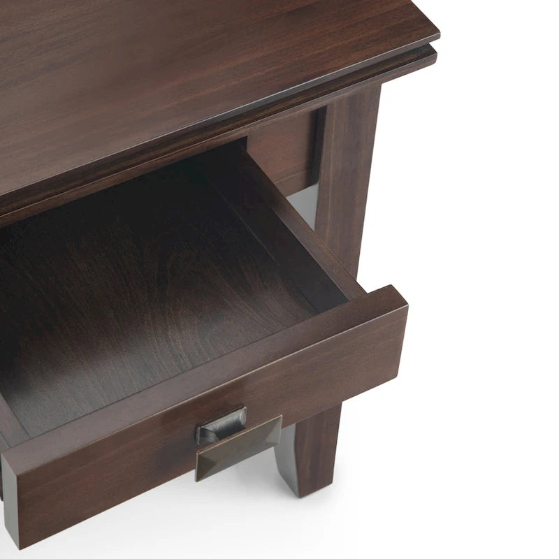 WYNDENHALL Stratford Table d'appoint carrée de style transitoire en BOIS MASSIF de 21 po de largeur