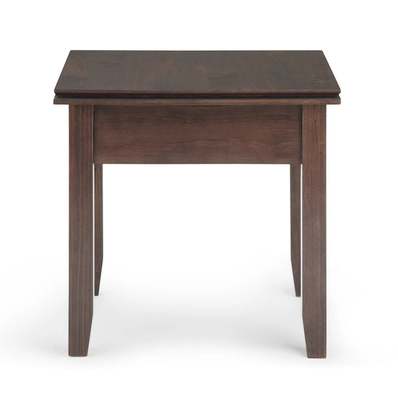 WYNDENHALL Stratford Table d'appoint carrée de style transitoire en BOIS MASSIF de 21 po de largeur