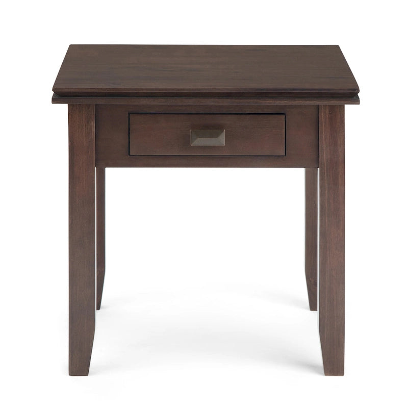 WYNDENHALL Stratford Table d'appoint carrée de style transitoire en BOIS MASSIF de 21 po de largeur