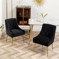 Lot de 2 chaises de salle à manger modernes, chaises d'appoint rembourrées sans accoudoirs avec dossier capitonné et poignée.
