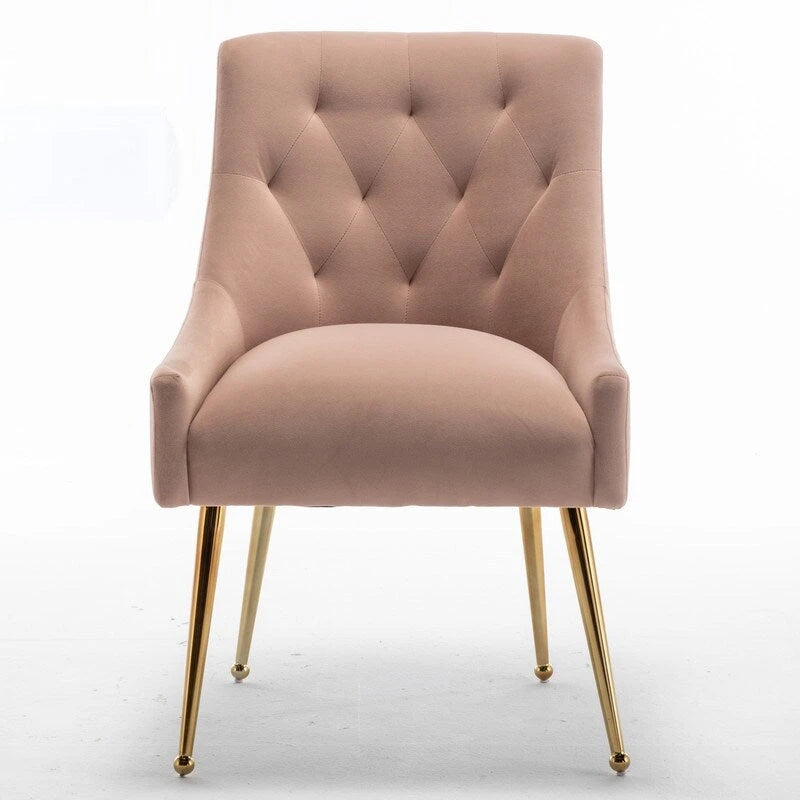 Lot de 2 chaises de salle à manger modernes, chaises d'appoint rembourrées sans accoudoirs avec dossier capitonné et poignée.