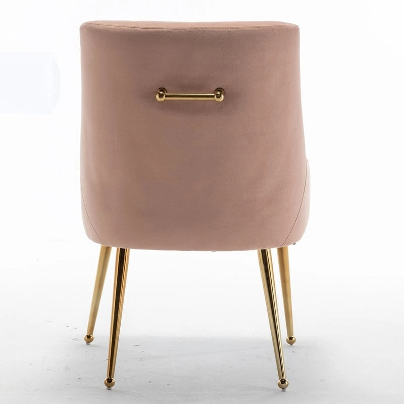 Lot de 2 chaises de salle à manger modernes, chaises d'appoint rembourrées sans accoudoirs avec dossier capitonné et poignée.