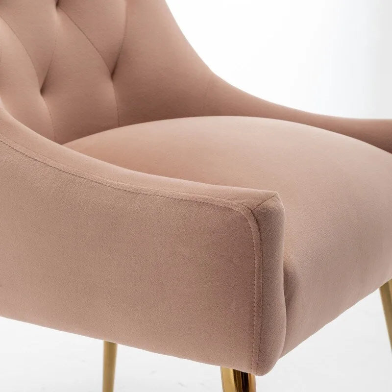 Lot de 2 chaises de salle à manger modernes, chaises d'appoint rembourrées sans accoudoirs avec dossier capitonné et poignée.