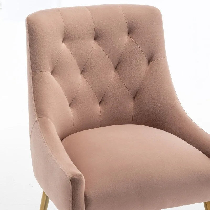 Lot de 2 chaises de salle à manger modernes, chaises d'appoint rembourrées sans accoudoirs avec dossier capitonné et poignée.