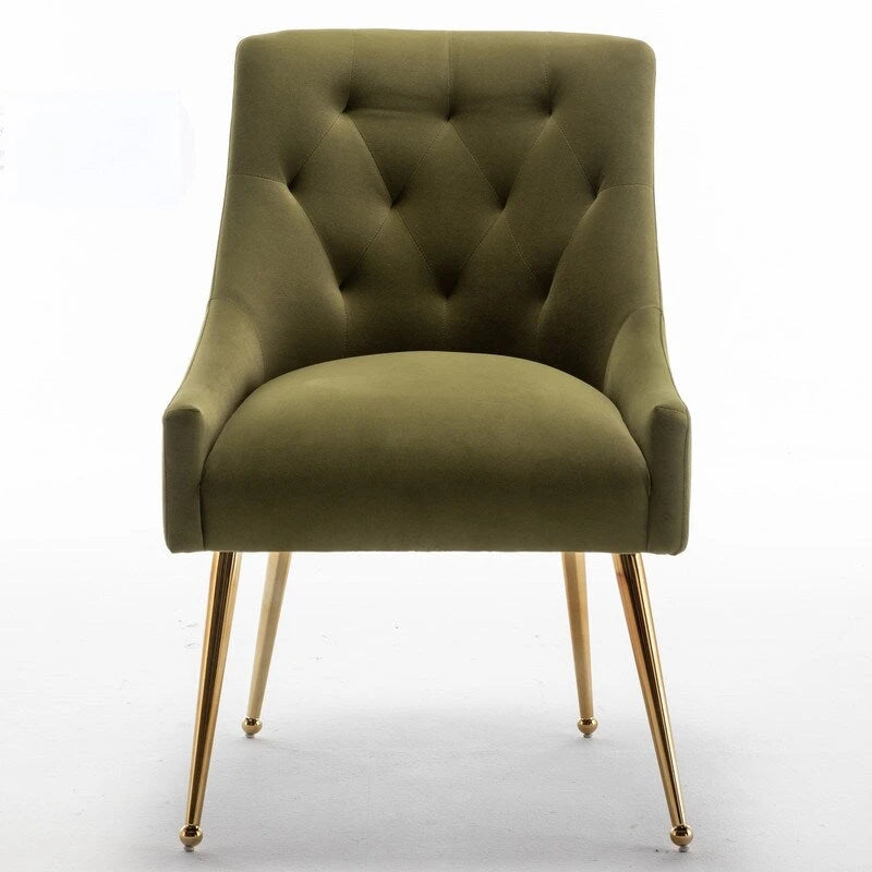 Lot de 2 chaises de salle à manger modernes, chaises d'appoint rembourrées sans accoudoirs avec dossier capitonné et poignée.