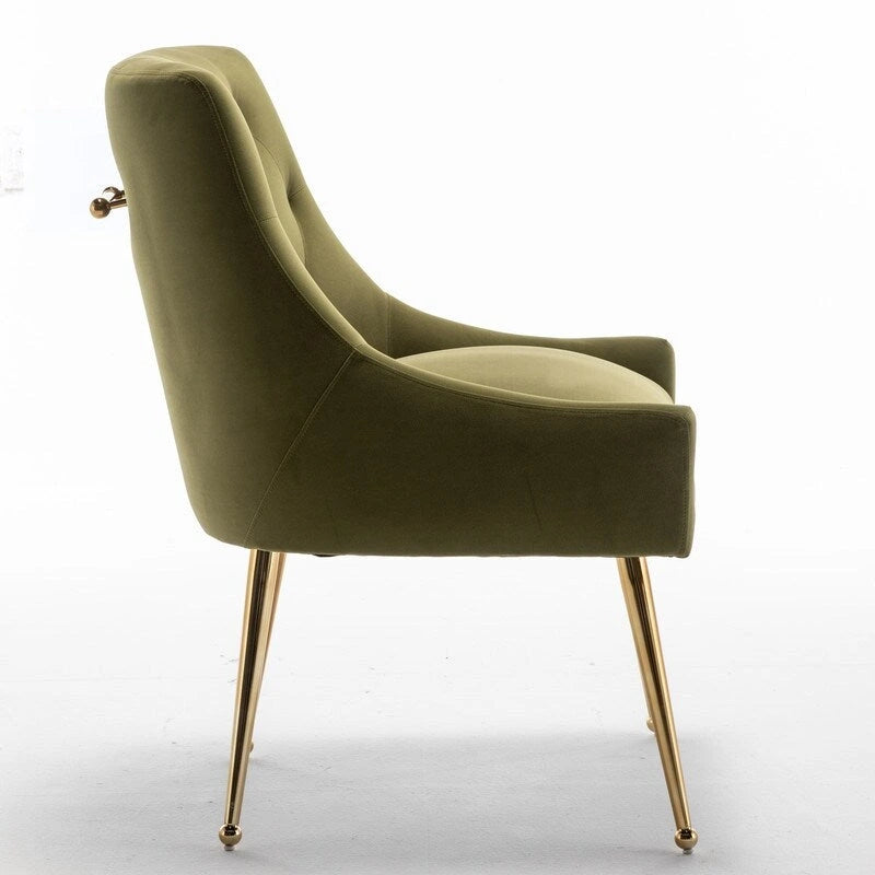 Lot de 2 chaises de salle à manger modernes, chaises d'appoint rembourrées sans accoudoirs avec dossier capitonné et poignée.