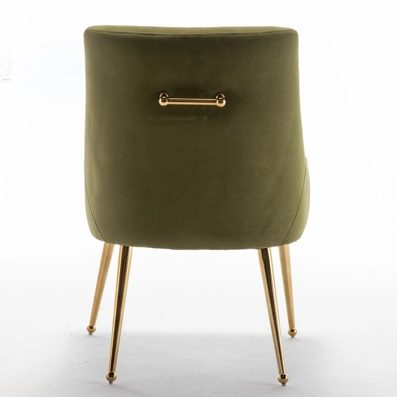 Lot de 2 chaises de salle à manger modernes, chaises d'appoint rembourrées sans accoudoirs avec dossier capitonné et poignée.