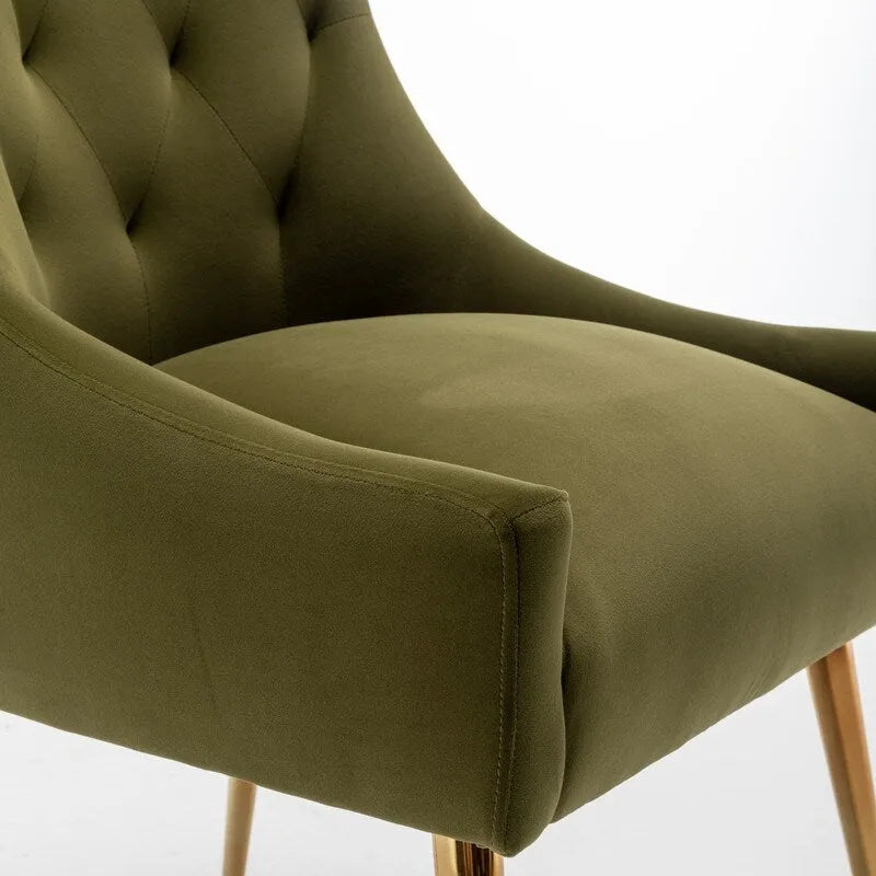 Lot de 2 chaises de salle à manger modernes, chaises d'appoint rembourrées sans accoudoirs avec dossier capitonné et poignée.