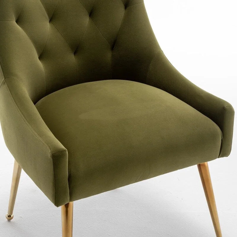 Lot de 2 chaises de salle à manger modernes, chaises d'appoint rembourrées sans accoudoirs avec dossier capitonné et poignée.