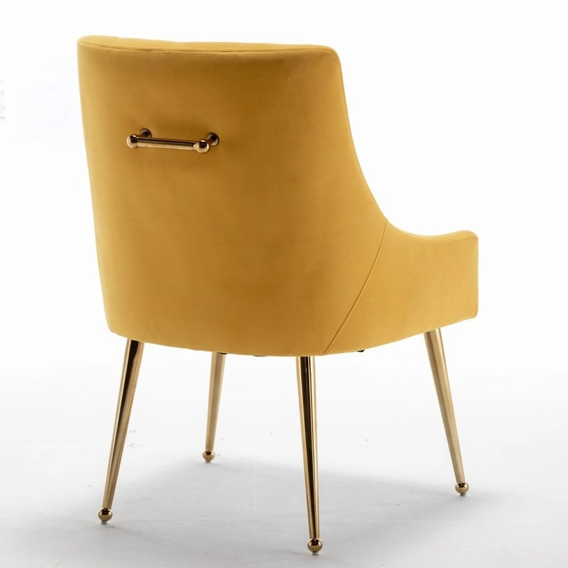 Lot de 2 chaises de salle à manger modernes, chaises d'appoint rembourrées sans accoudoirs avec dossier capitonné et poignée.