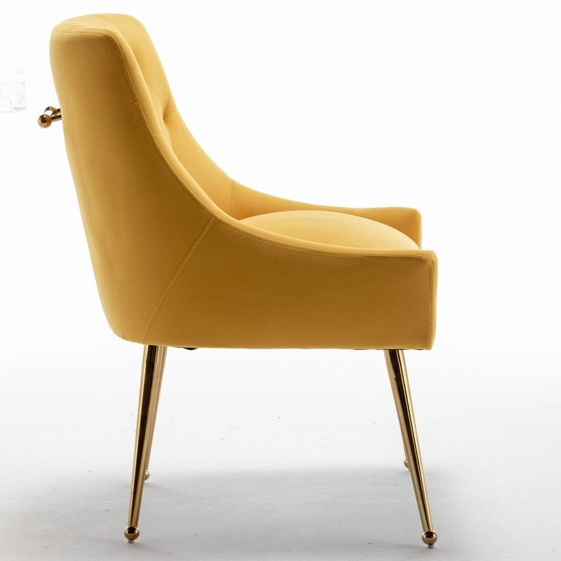 Lot de 2 chaises de salle à manger modernes, chaises d'appoint rembourrées sans accoudoirs avec dossier capitonné et poignée.