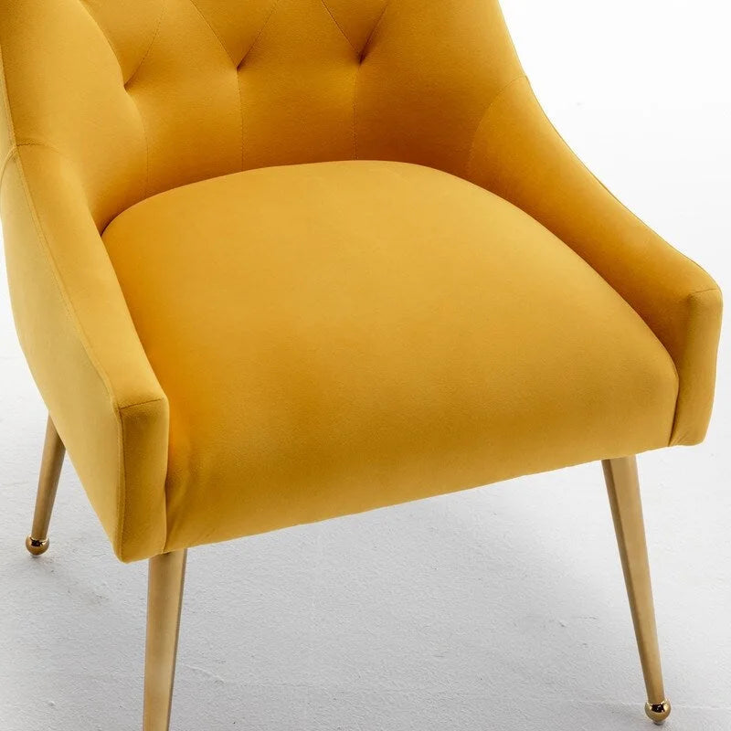 Lot de 2 chaises de salle à manger modernes, chaises d'appoint rembourrées sans accoudoirs avec dossier capitonné et poignée.
