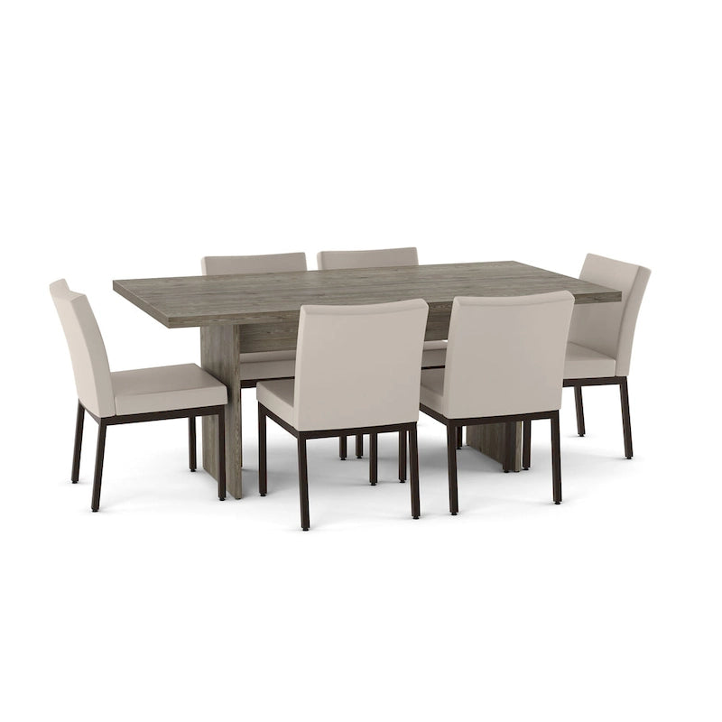 Ensemble de salle à manger Amisco Jeffrey 72 et chaises Perry, 7 pièces