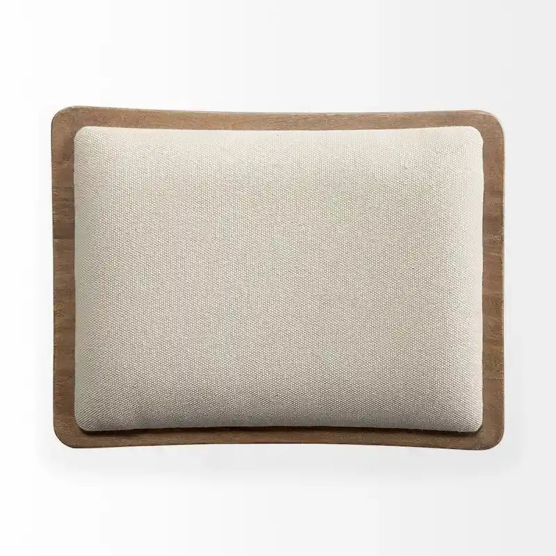 Tabouret de comptoir Katniss en tissu crème et piètement en métal doré
