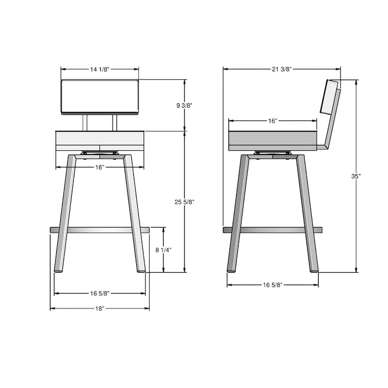 Tabouret de comptoir et de bar pivotant Staten d'Amisco
