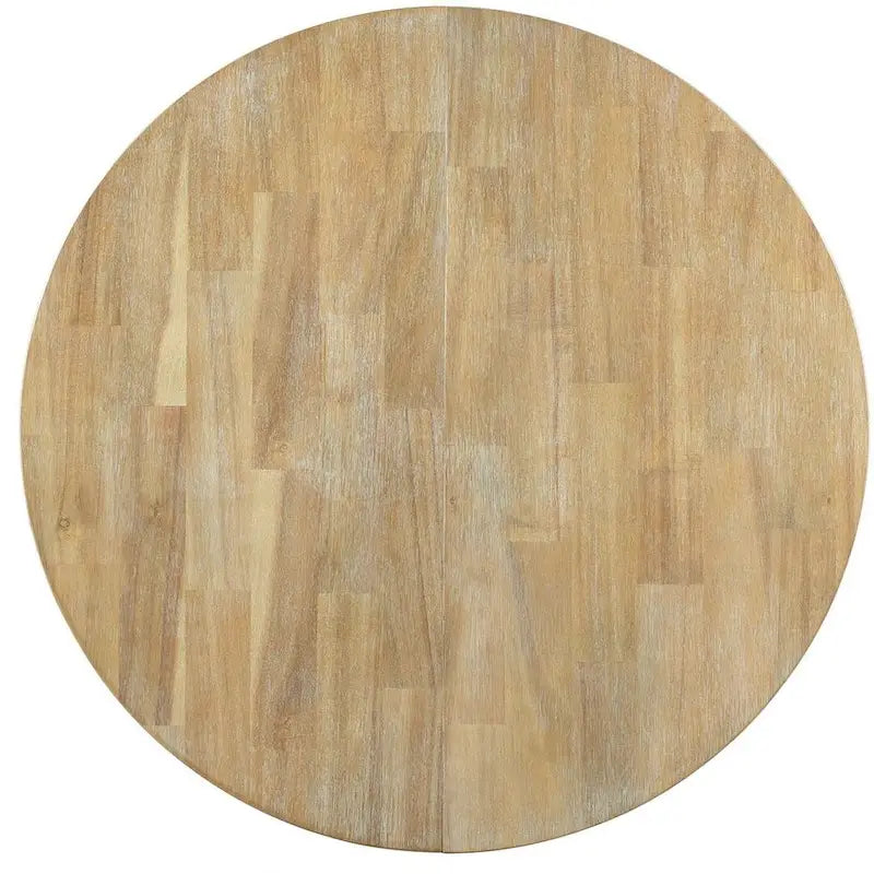 Ensemble de salle à manger rond en bois avec plateau rabattable extensible et 4 chaises rembourrées