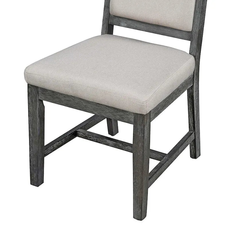Ensemble de salle à manger rond en bois avec plateau rabattable extensible et 4 chaises rembourrées