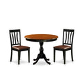 Ensemble de salle à manger East West Furniture – Une table de cuisine ronde et des chaises de salle à manger, noir et cerisier (options de pièces et de type de siège)
