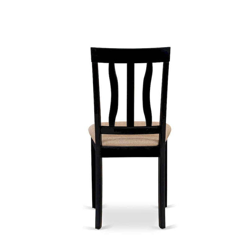 Ensemble de salle à manger East West Furniture – Une table de cuisine ronde et des chaises de salle à manger, noir et cerisier (options de pièces et de type de siège)