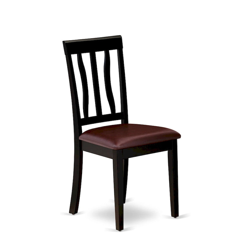 Ensemble de salle à manger East West Furniture – Une table de cuisine ronde et des chaises de salle à manger, noir et cerisier (options de pièces et de type de siège)
