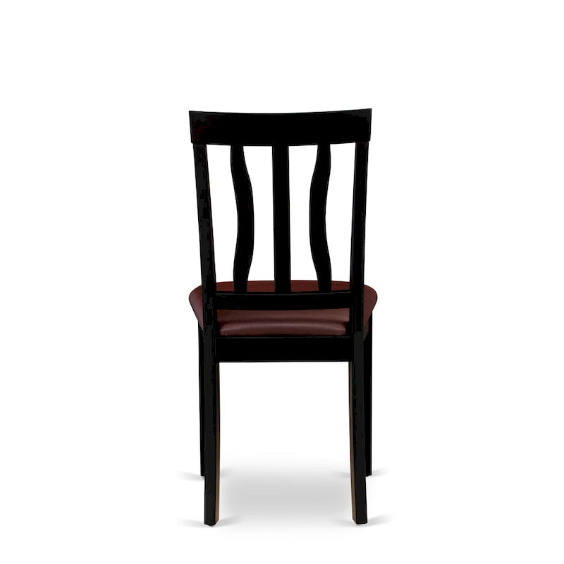 Ensemble de salle à manger East West Furniture – Une table de cuisine ronde et des chaises de salle à manger, noir et cerisier (options de pièces et de type de siège)