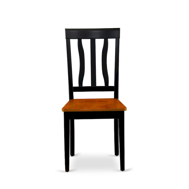 Ensemble de salle à manger East West Furniture – Une table de cuisine ronde et des chaises de salle à manger, noir et cerisier (options de pièces et de type de siège)