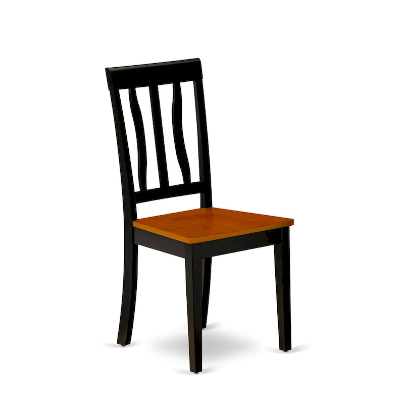 Ensemble de salle à manger East West Furniture – Une table de cuisine ronde et des chaises de salle à manger, noir et cerisier (options de pièces et de type de siège)