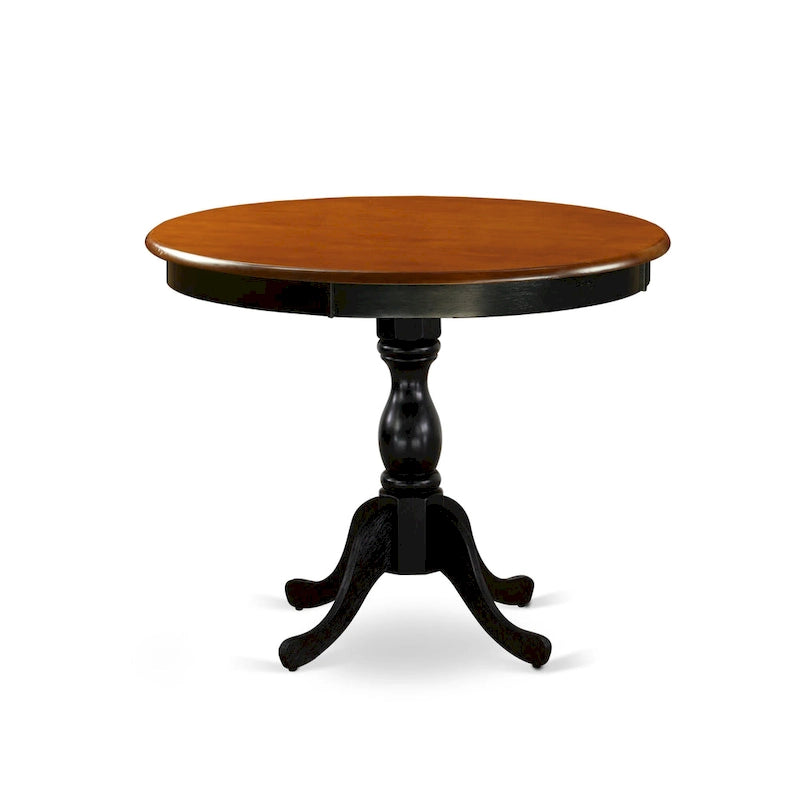 Ensemble de salle à manger East West Furniture – Une table de cuisine ronde et des chaises de salle à manger, noir et cerisier (options de pièces et de type de siège)