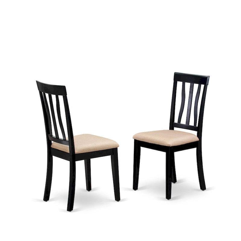 Ensemble de salle à manger East West Furniture – Une table de cuisine ronde et des chaises de salle à manger, noir et cerisier (options de pièces et de type de siège)